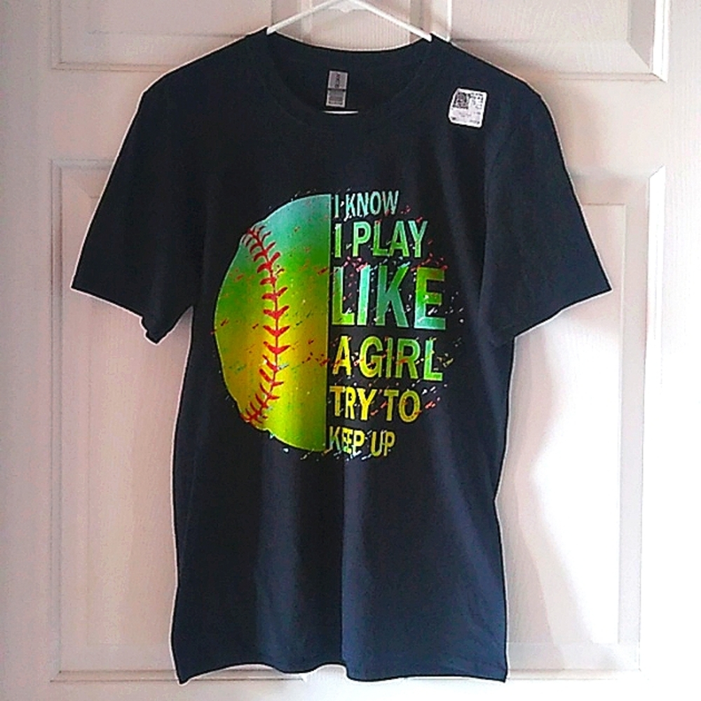 Softball play like a girl t-shirt